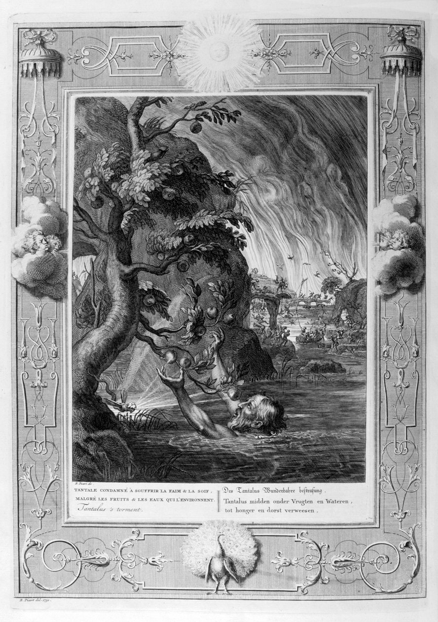 Tantalus gyötrelem, 1733 alkotó: Bernard Picart