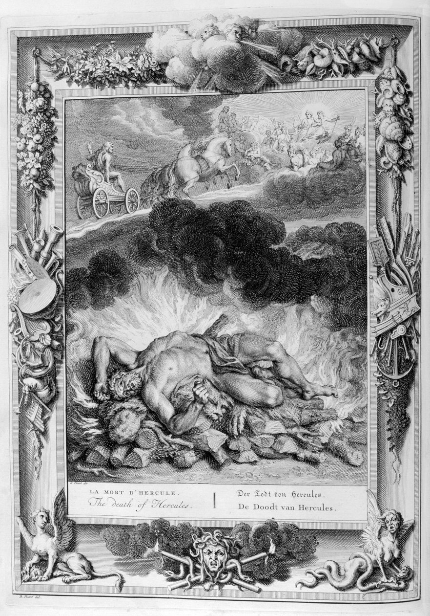 Herkules halála, 1733. alkotó: Bernard Picart