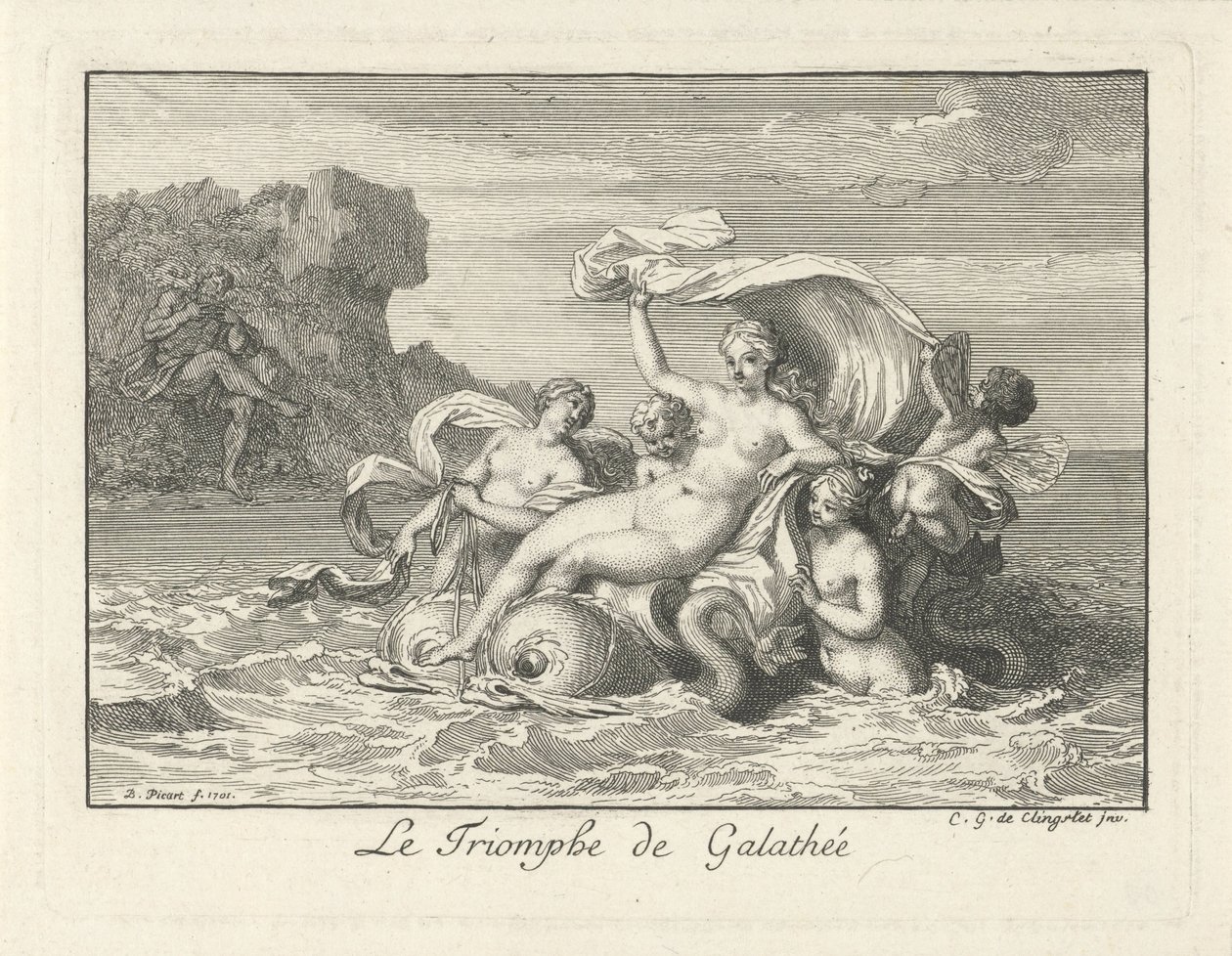 Triomf van Galatea Galathea diadala (cím a tárgyon) alkotó: Bernard Picart