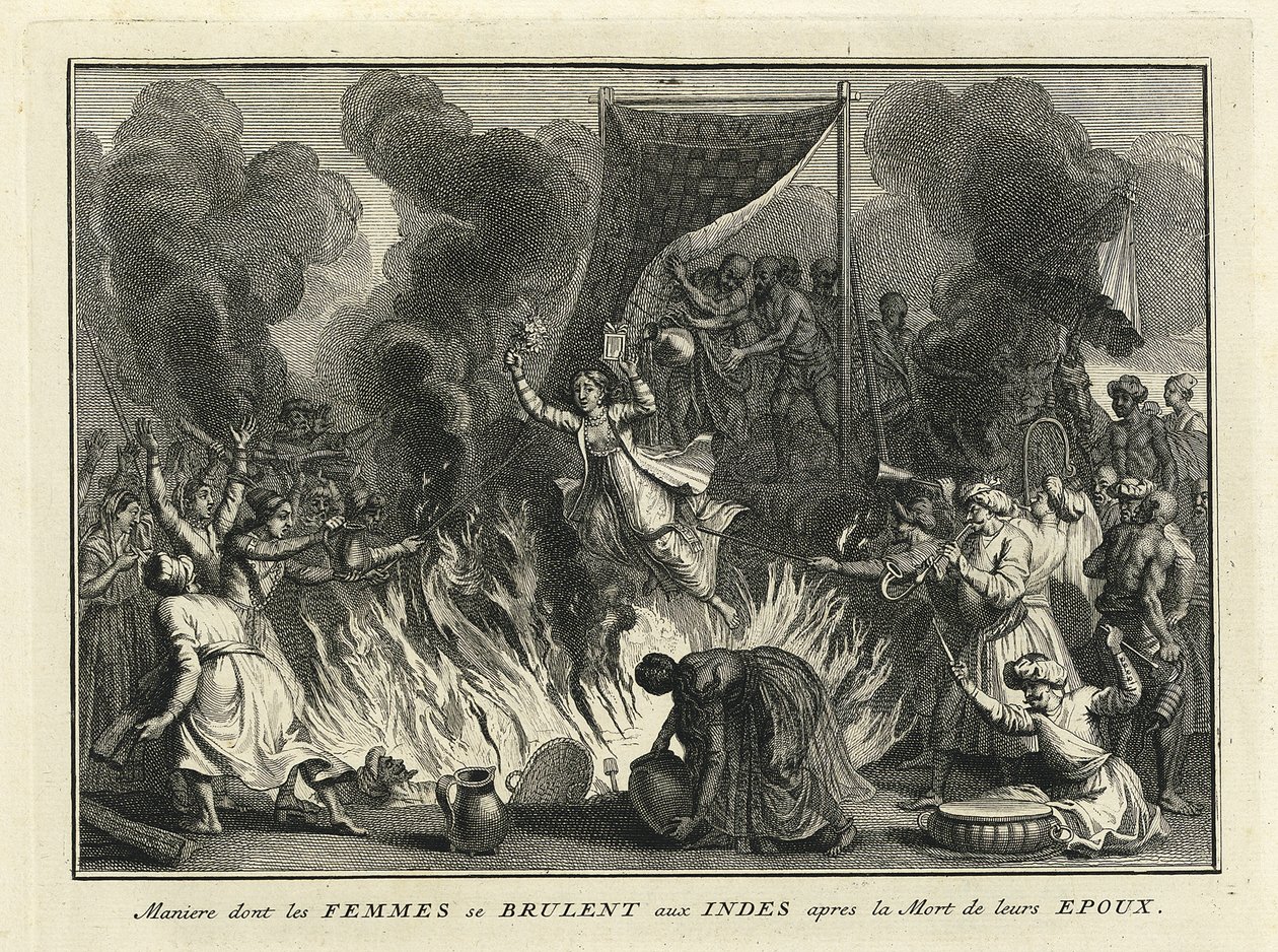 Özvegyégetés Indiában, 1728 alkotó: Bernard Picart