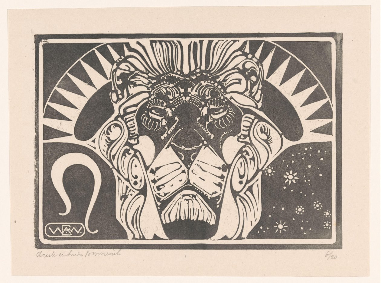 Oroszlán feje Leo (eredeti cím) alkotó: Bernard Willem Wierink (signed by artist)