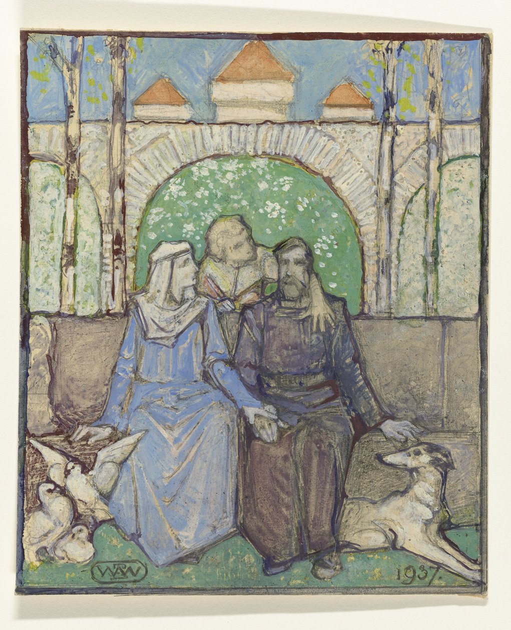 Ülő pár alkotó: Bernard Willem Wierink (signed by artist)