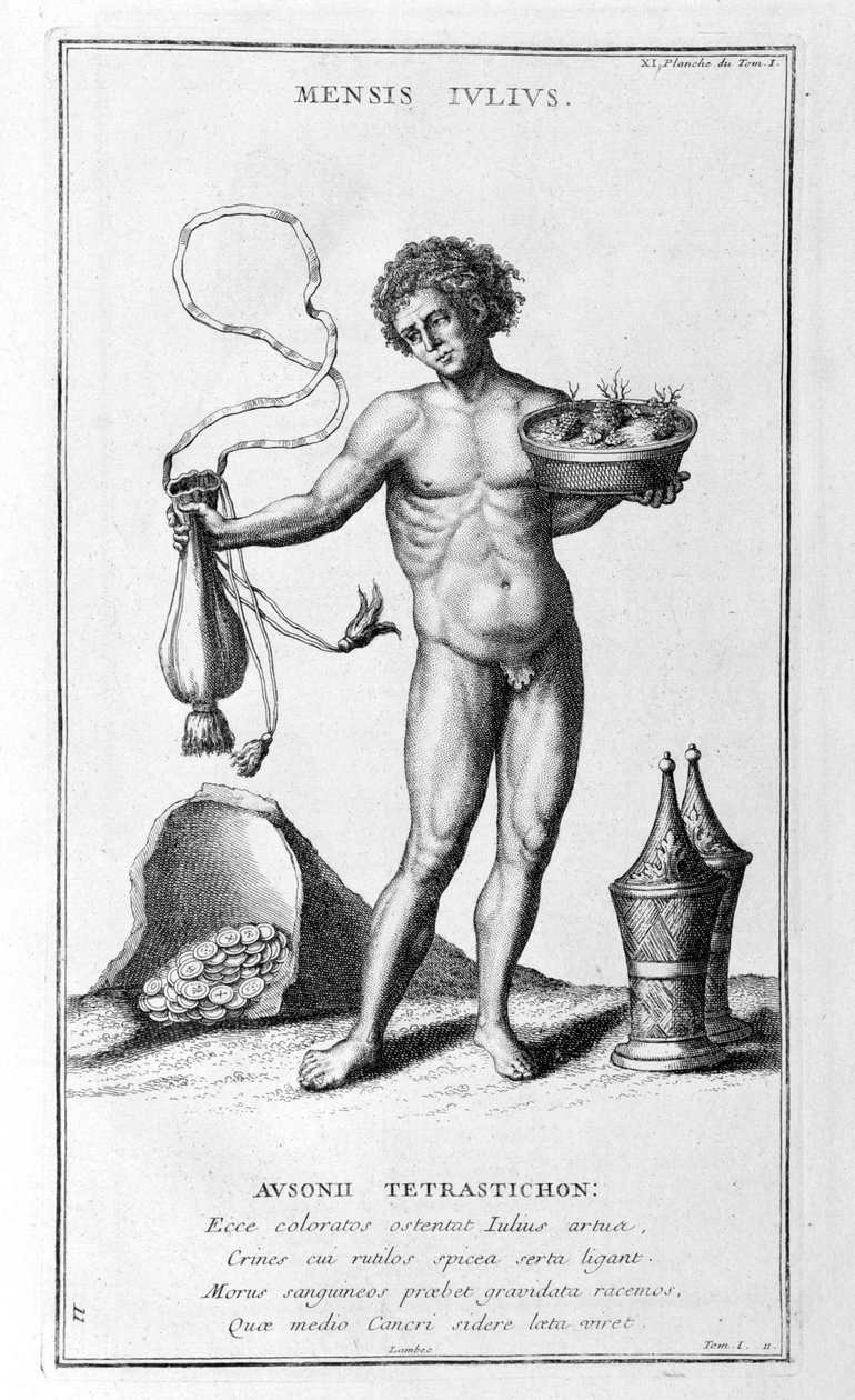 1757 júliusának ábrázolása. alkotó: Bernard de Montfaucon