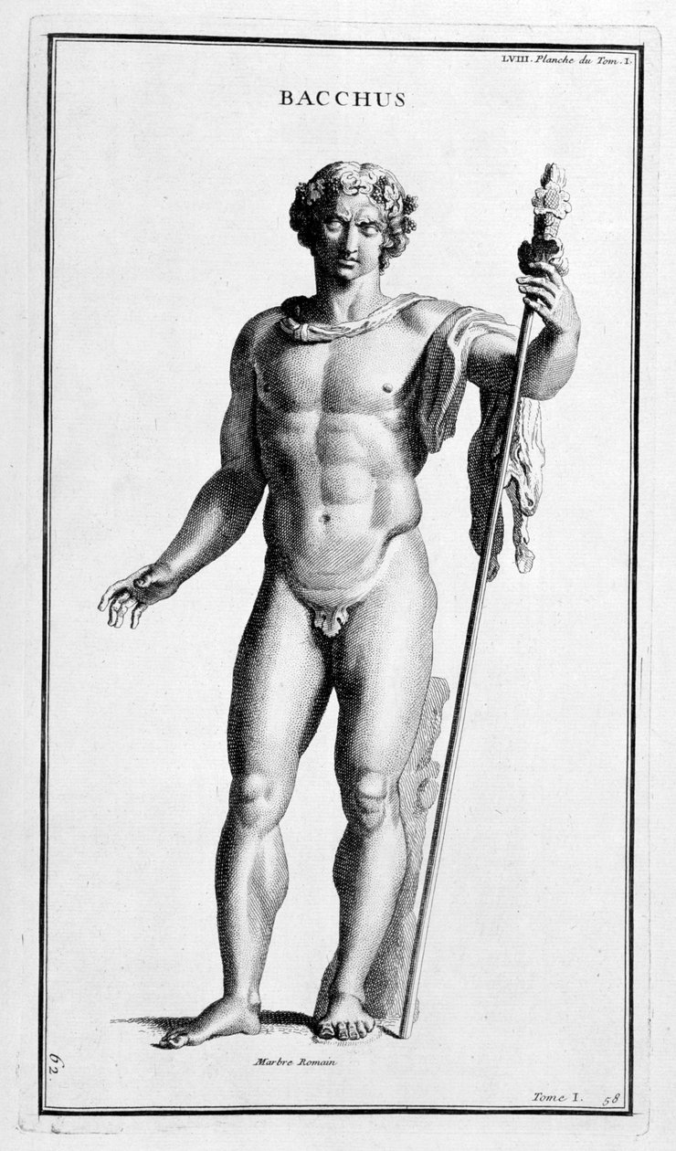 Bacchus, egy római szobor után, 1757 alkotó: Bernard de Montfaucon
