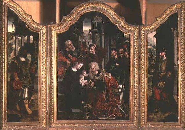 A mágusok imádása (olaj) alkotó: Bernard van Orley