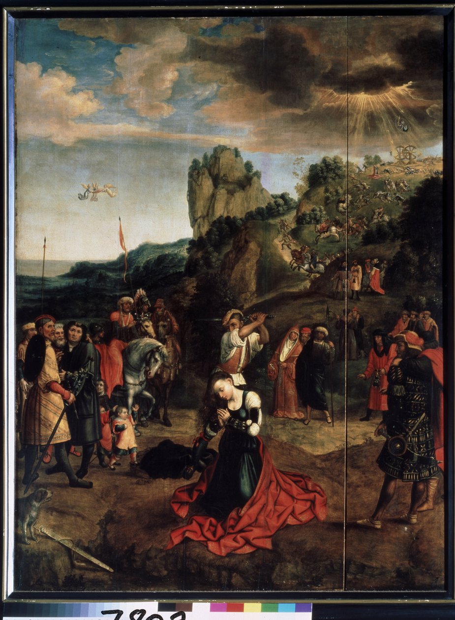 Szent Katalin mártírja. (Szent Katalin mártíromsága) - Peinture de Bernard van Orley (Barend, Barent, Bernaert van Brussel alkotó: Bernard van Orley
