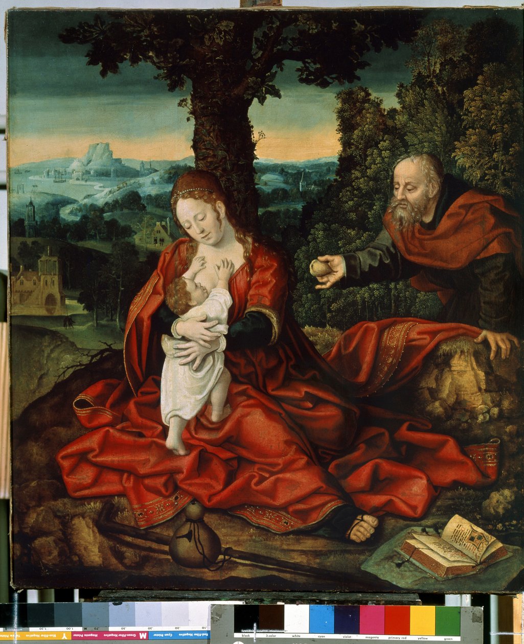 ""Le repos durant la fuite en Egypt"" (Pihenés az egyiptomi repülésen) Peinture de Bernard van Orley (Barend, Barent, Bernaert van Brussel alkotó: Bernard van Orley