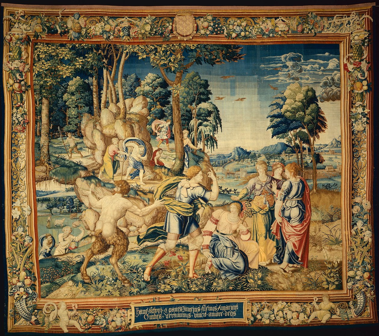 Pomona meglepte Vertumnus és más udvarlók, A Vertumnus és Pomona története című filmből alkotó: Bernard van Orley
