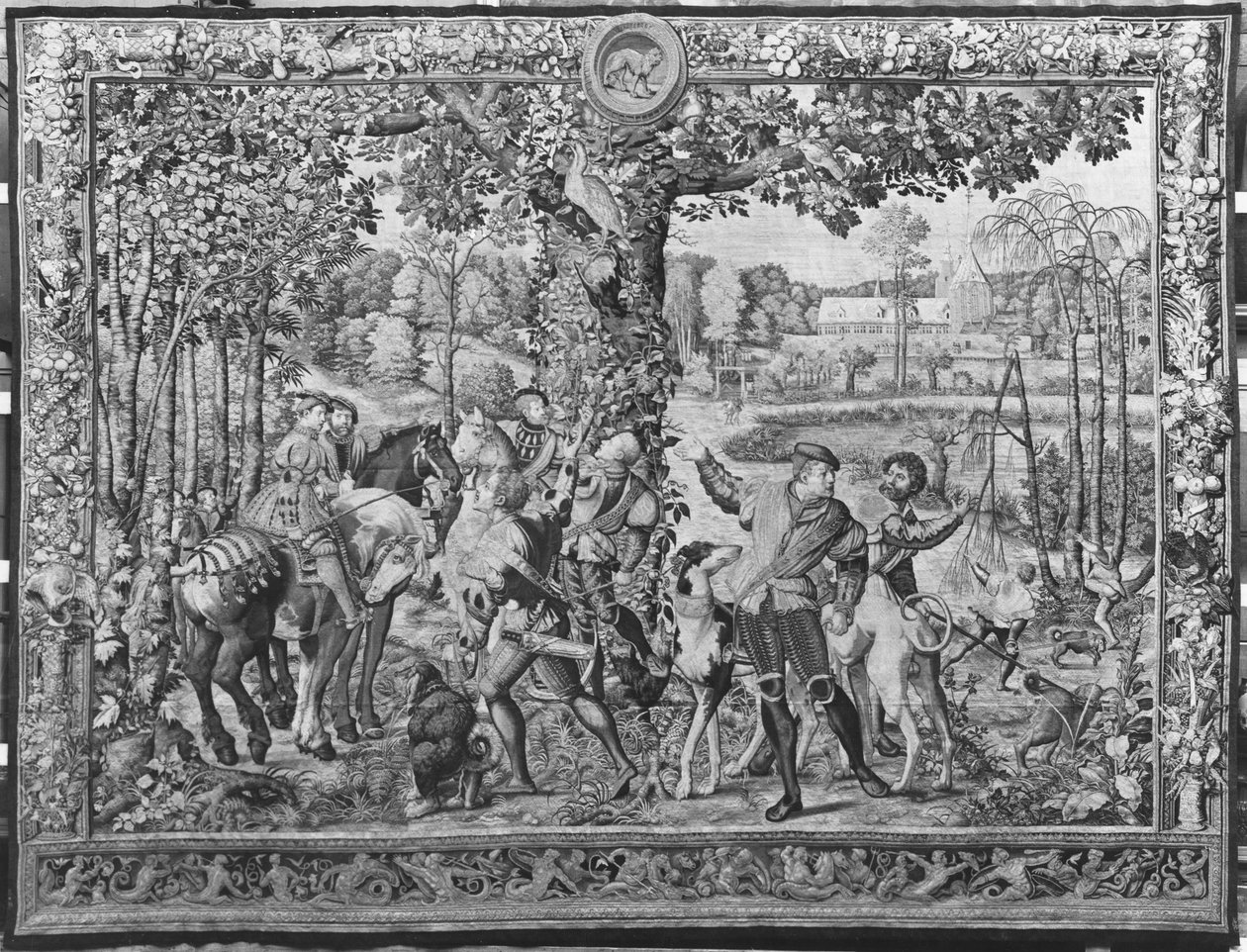 Maximilian vadászatai, Leo, A szarvasvadászat, Gobelins Factory (szőnyeg) alkotó: Bernard van Orley