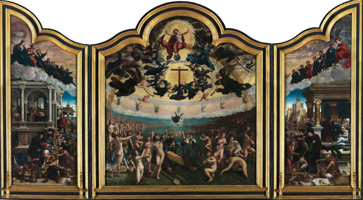 Az utolsó ítélet és az irgalmasság hét műve (olaj, tábla) alkotó: Bernard van Orley