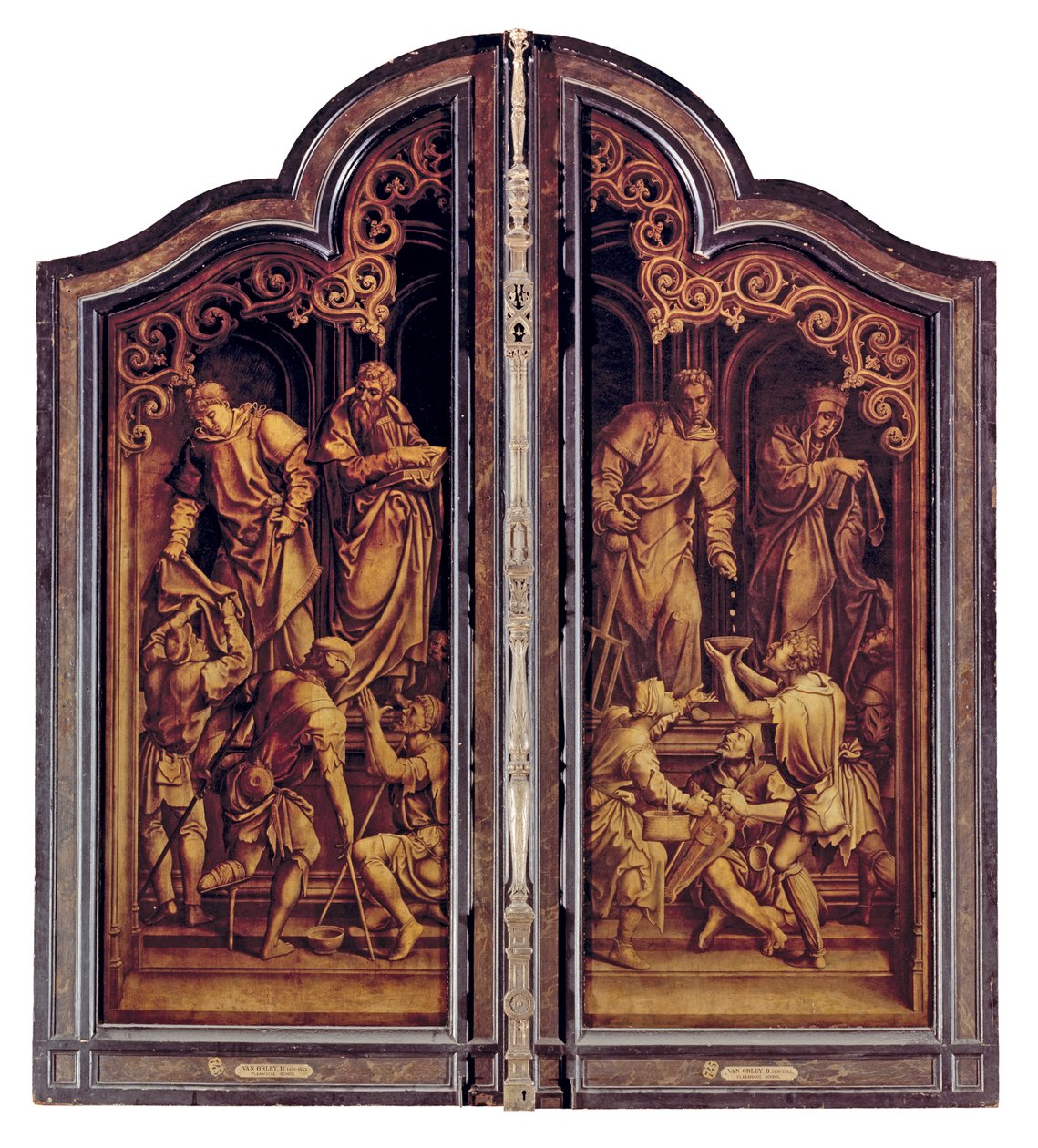 Az utolsó ítélet és az irgalmasság hét műve, lezárva (olaj a táblán) alkotó: Bernard van Orley
