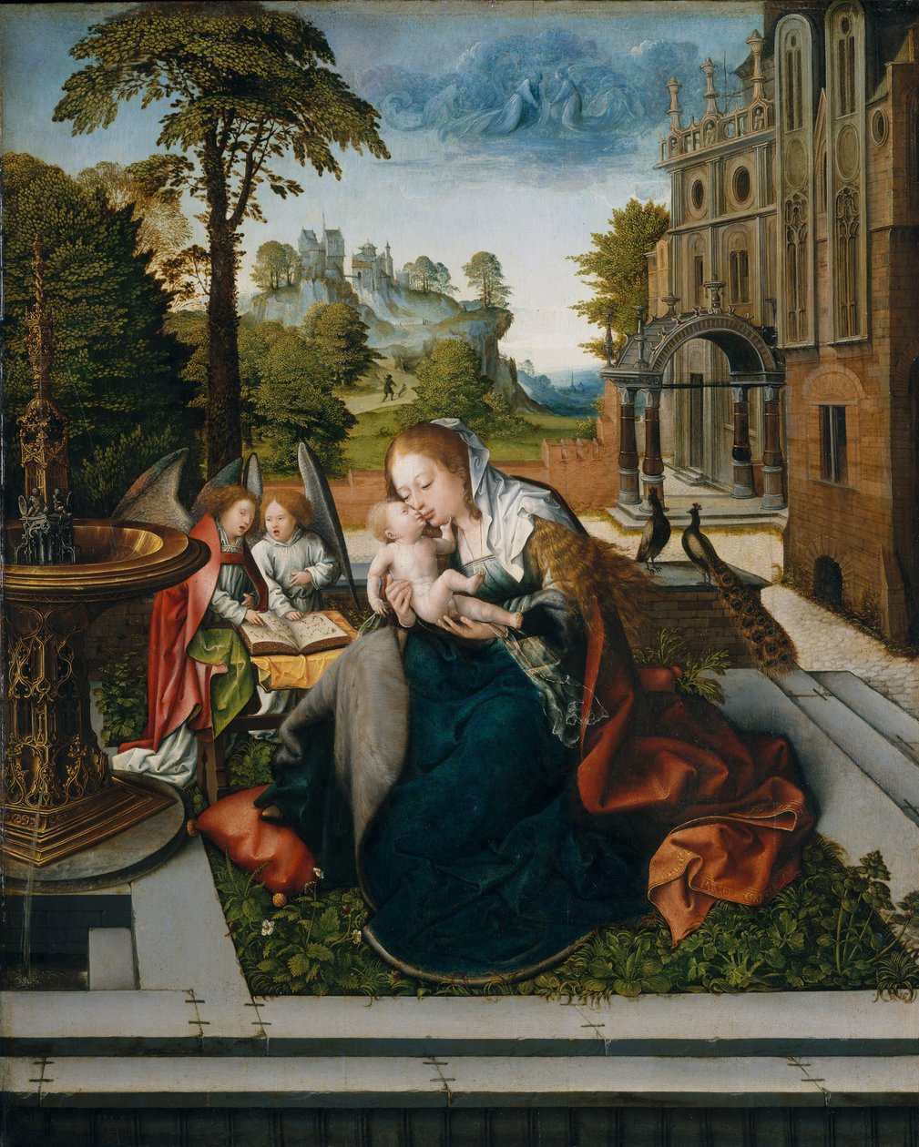 Szűz és gyermek angyalokkal, 1518 körül alkotó: Bernard van Orley