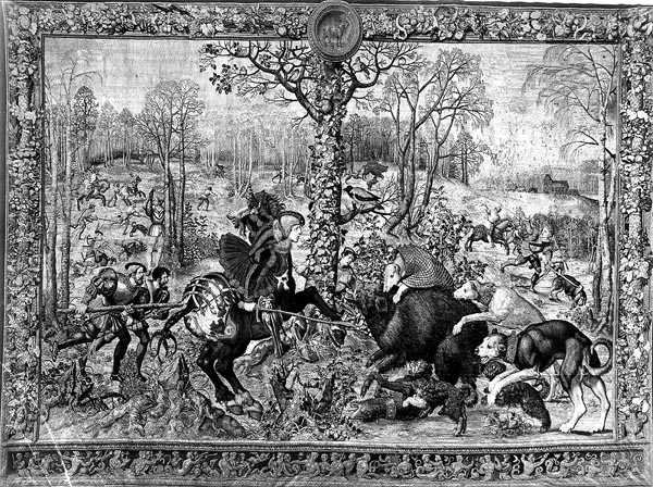 Maximilian vadászatai, Bak: The Boar Hunt, 1521-33 (lásd még: 70347-50) alkotó: Bernard van after Orley