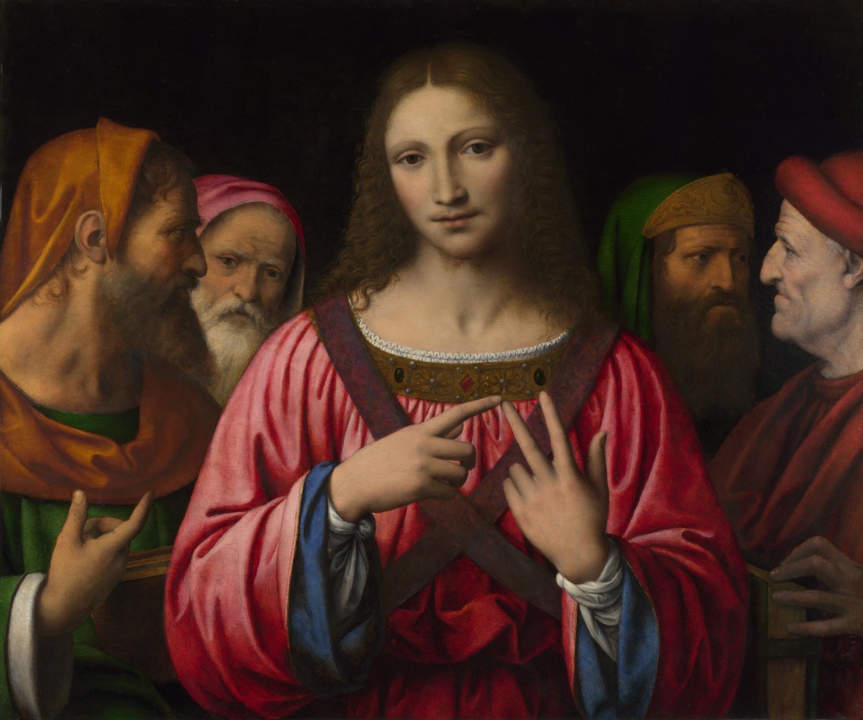 Krisztus az orvosok között alkotó: Bernardino Luini