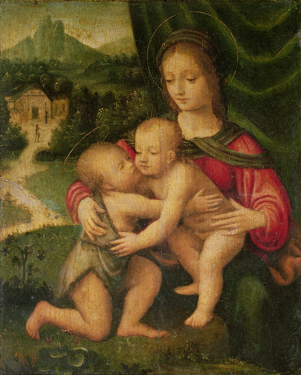 Madonna és gyermeke Szent Jánossal alkotó: Bernardino Luini