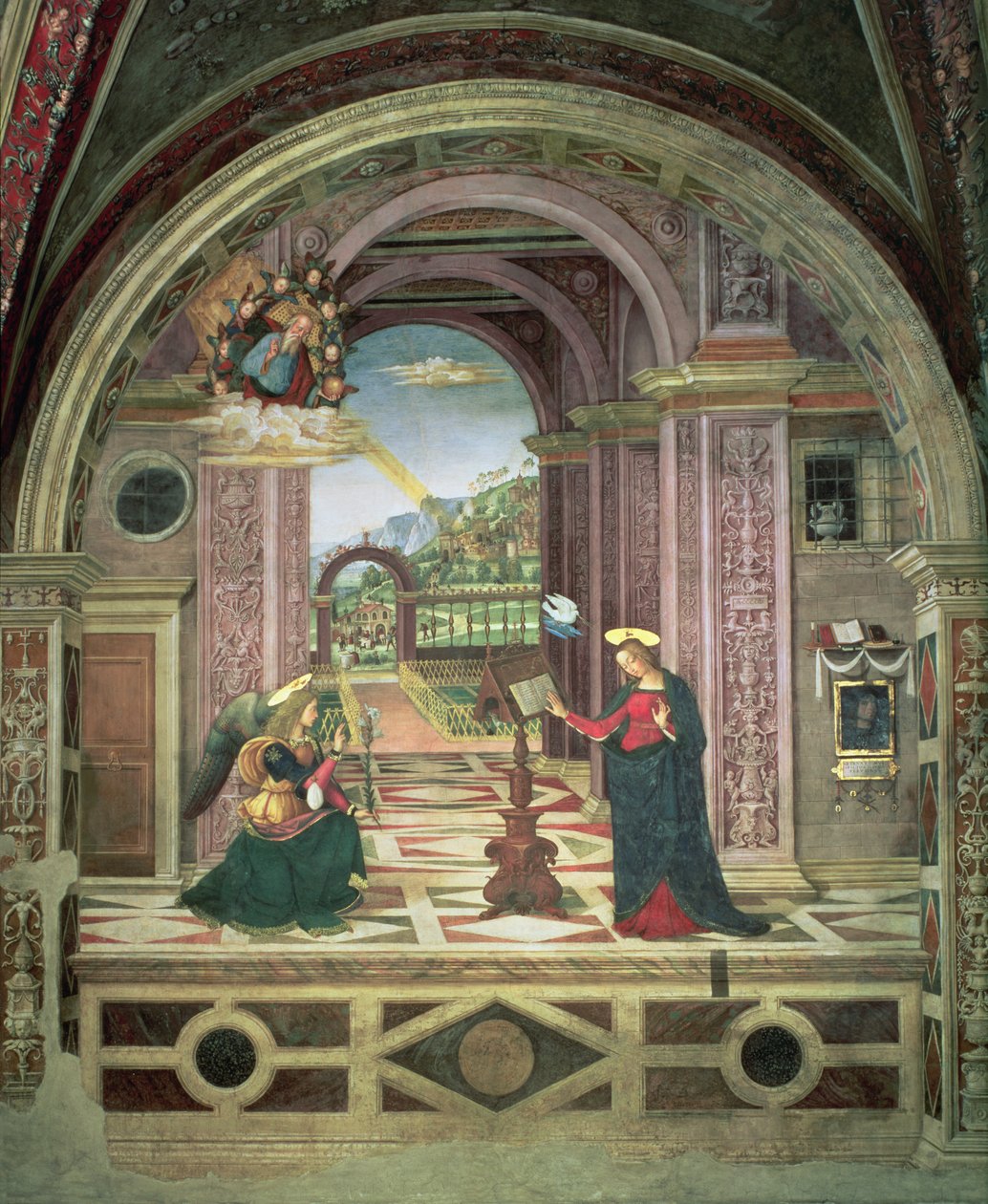 Angyali üdvözlet, 1501 alkotó: Bernardino di Betto Pinturicchio
