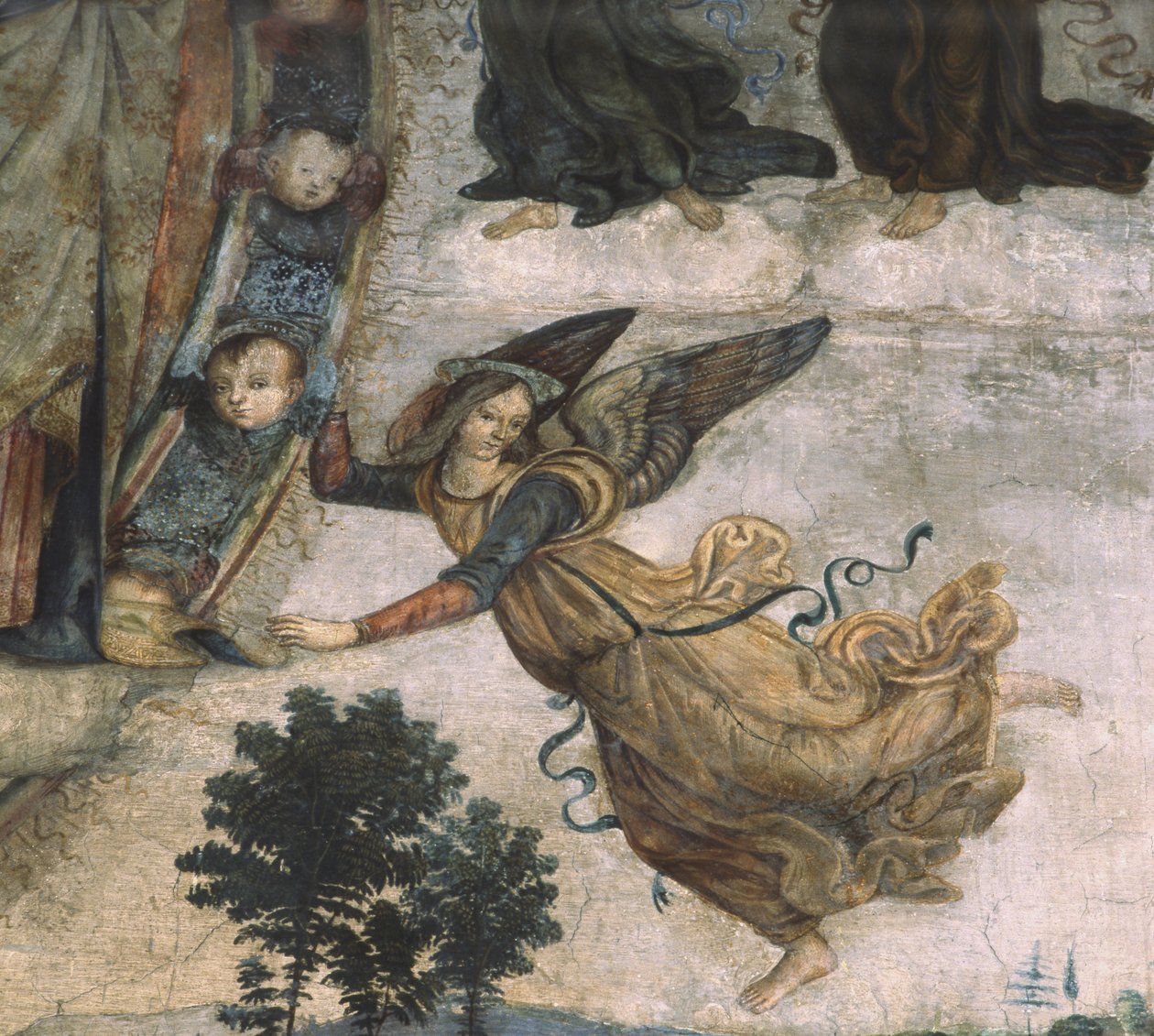 Részlet Jelenetek Mária életéből, 1484-92 körüli freskó alkotó: Bernardino di Betto Pinturicchio