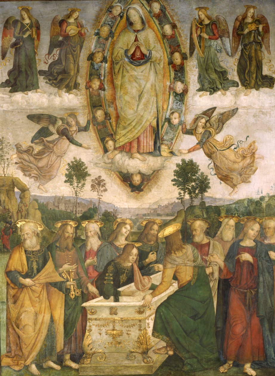 A Szűz Mennybemenetele (olaj, falemez) alkotó: Bernardino di Betto Pinturicchio