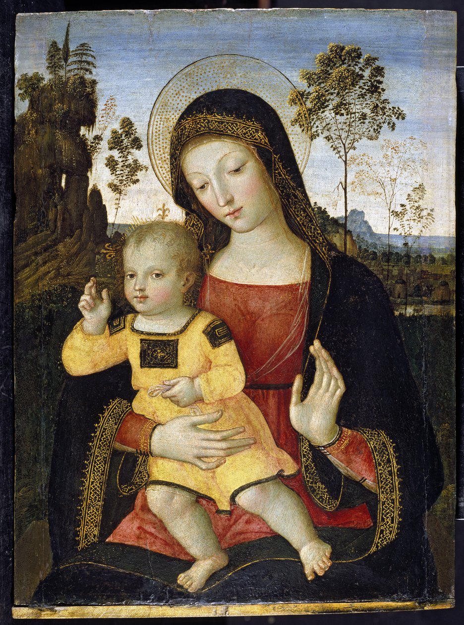 A Szűzanya és gyermeke, 15. század alkotó: Bernardino di Betto Pinturicchio