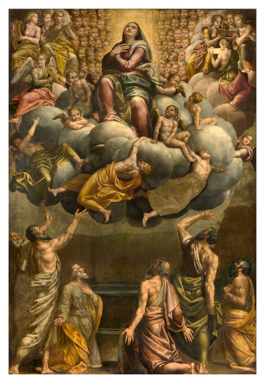 Apszis, Bernardino Gatti oltárképe, Il Sojaro, Giovanni Battista Trotti, IL Malosso, a Szűz mennybemenetele kiegészítve alkotó: Bernardino Gatti