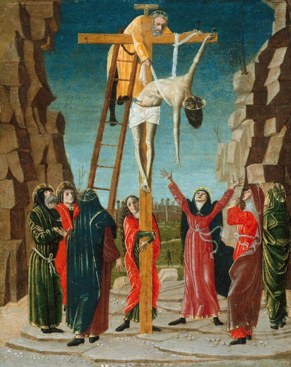 A keresztről való leszállás c. 1485. alkotó: Bernardino Butinone