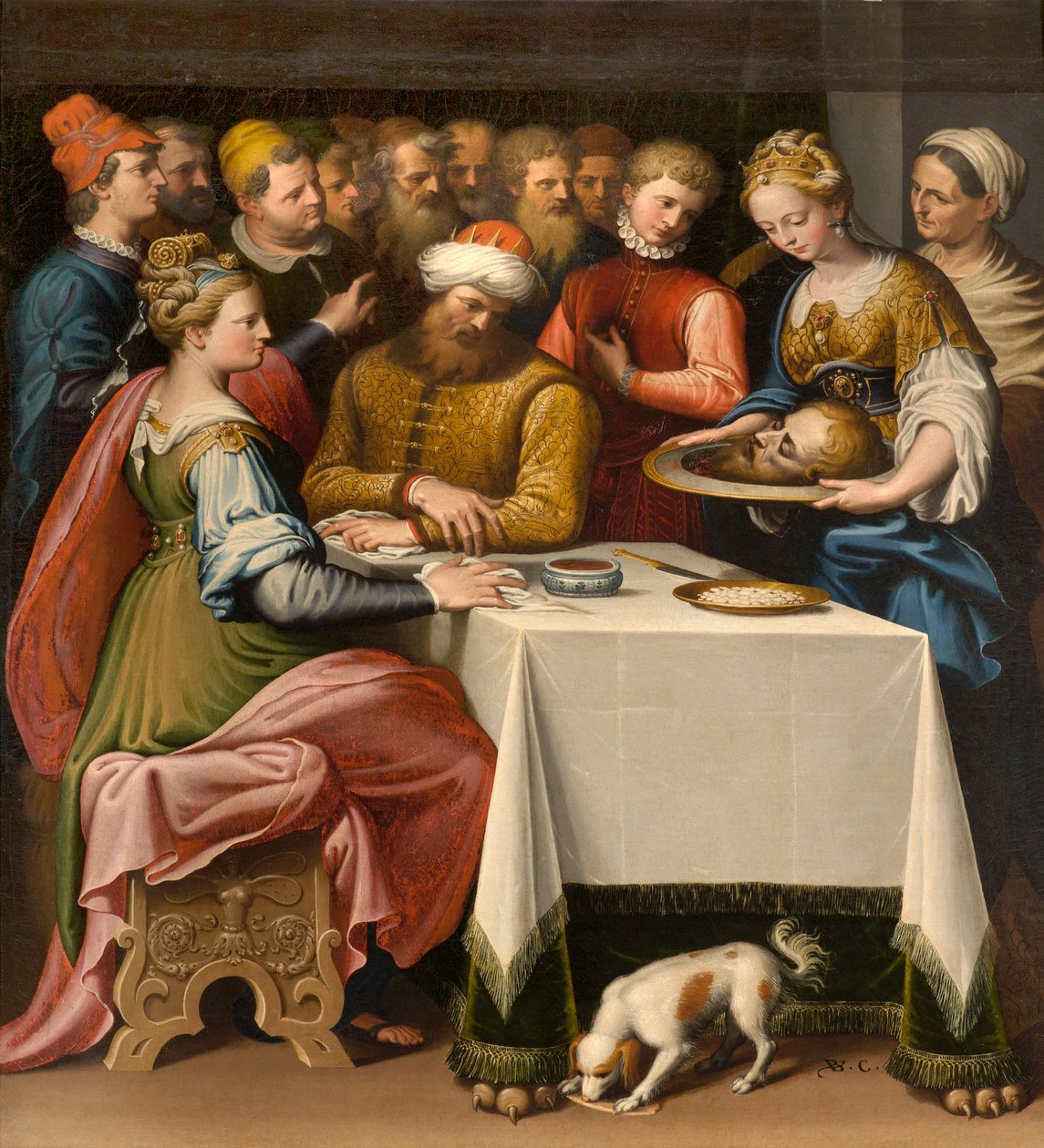 Népünk Boldogasszonya kápolna, északi oldal második szakasza, Bernardino Campi, Heródes lakomája 1569 alkotó: Bernardino Campi