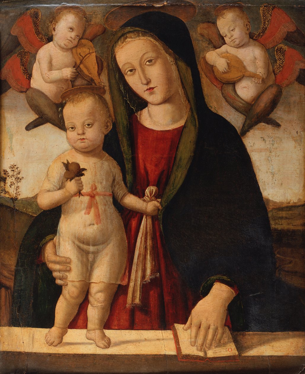 Madonna és gyermek (olaj, vászon) alkotó: Bernardino Fungai