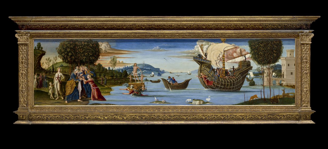 Enalus kedvesét Poszeidónnak feláldozták és megkímélték, 1512 körül (tempera, olaj és aranylevél a fán) alkotó: Bernardino Fungai