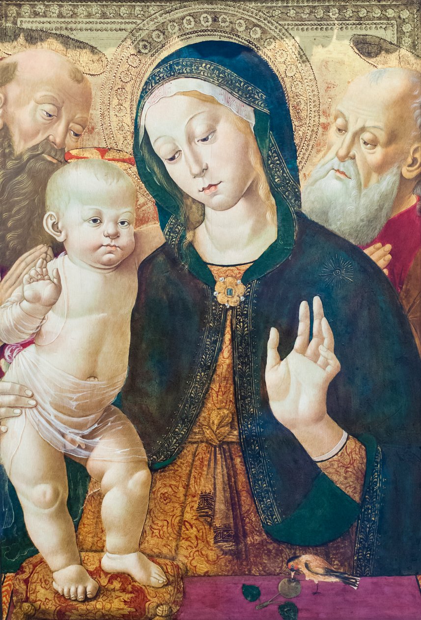 Szűz és gyermek két szenttel, 1500 körül (olaj, tábla) alkotó: Bernardino Fungai