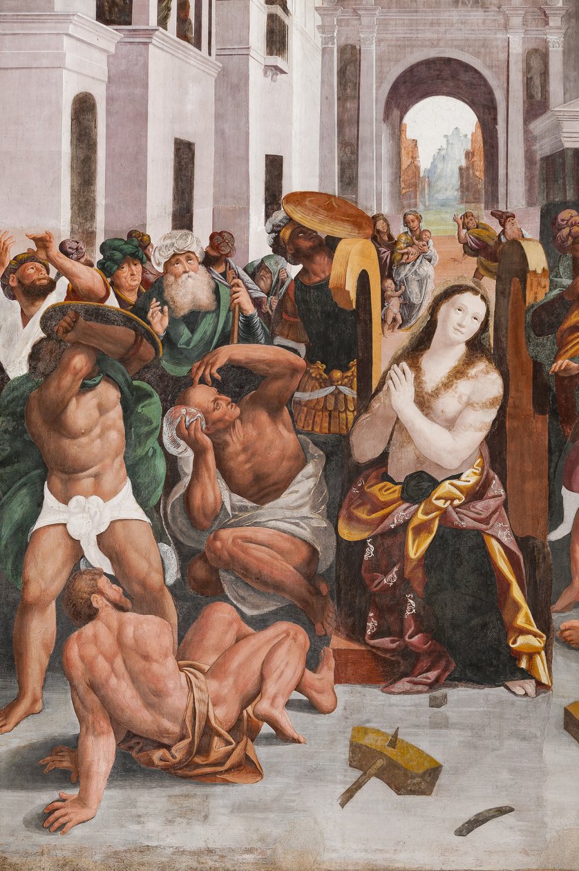 Részlet Szent Katalin vértanúságáról (freskó) alkotó: Bernardino Lanino