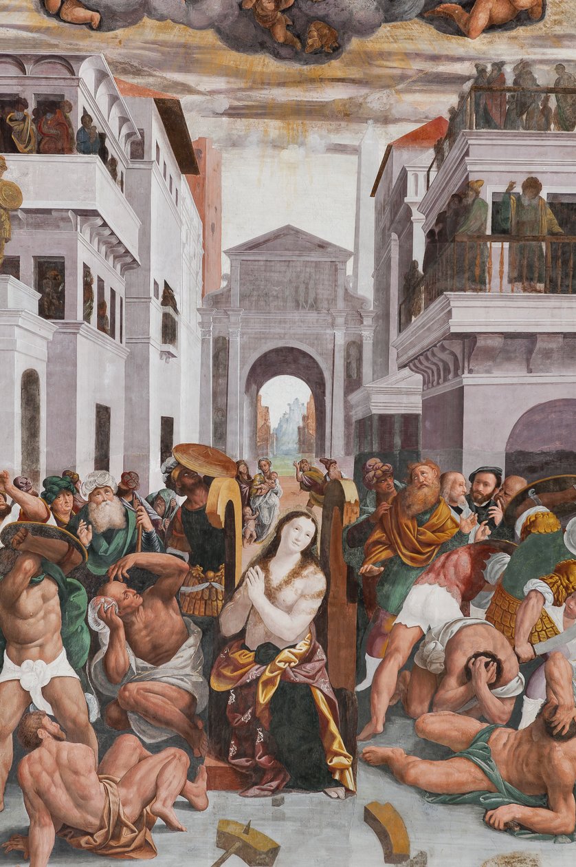 Részlet Szent Katalin vértanúságáról (freskó) alkotó: Bernardino Lanino