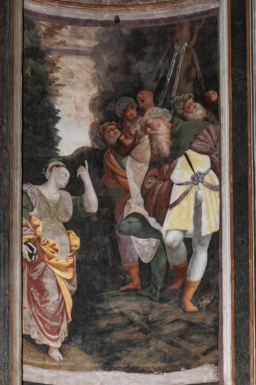 Részlet Szent Katalin vértanúságáról (freskó) alkotó: Bernardino Lanino