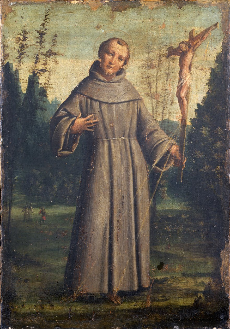 Assisi Szent Ferenc, 1545 körül (olaj, tábla, vászonra rögzítve) alkotó: Bernardino Lanino