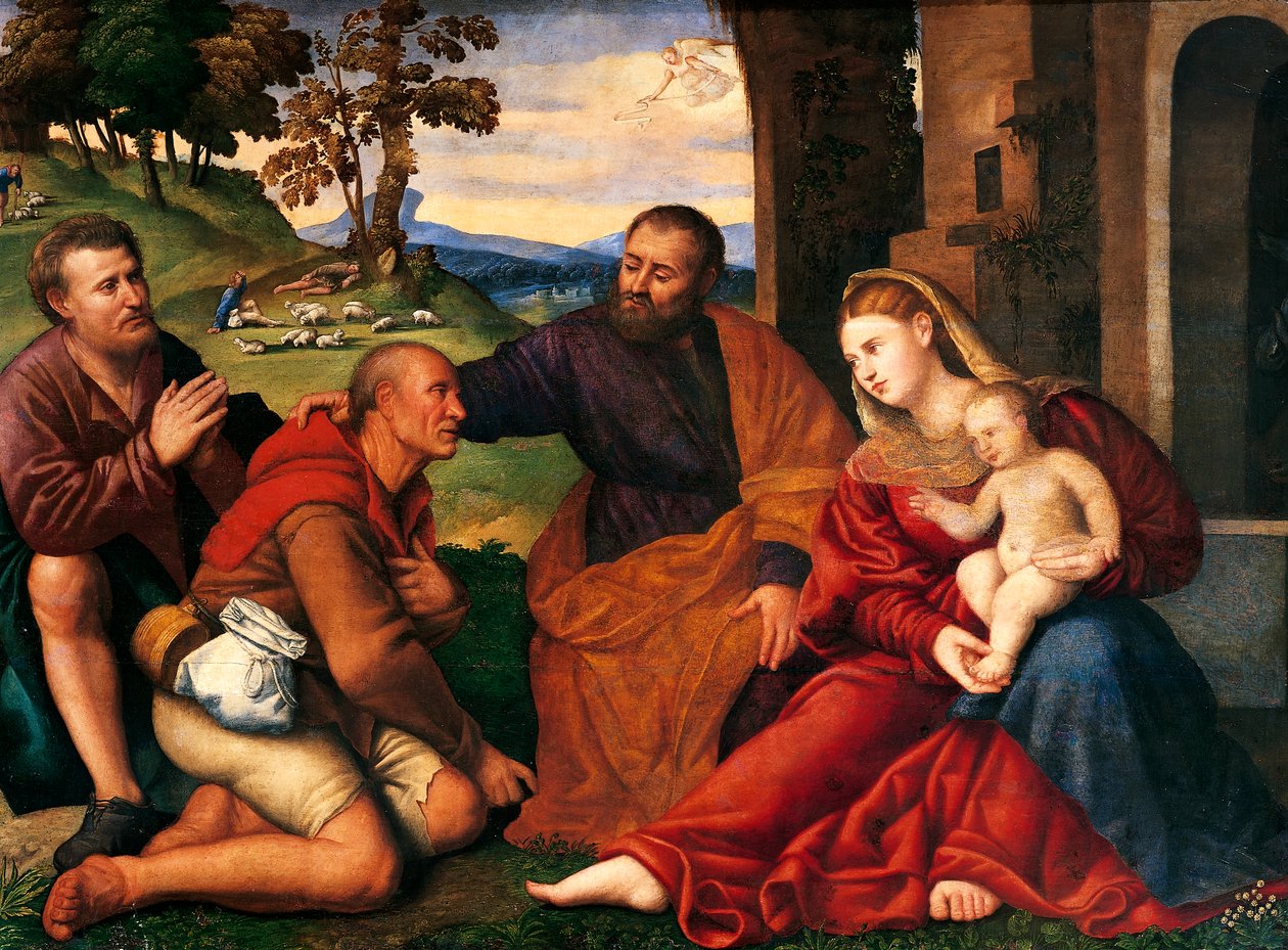 Pásztorok imádása, Bernardino Licinio (1489-1565) alkotó: Bernardino Licinio