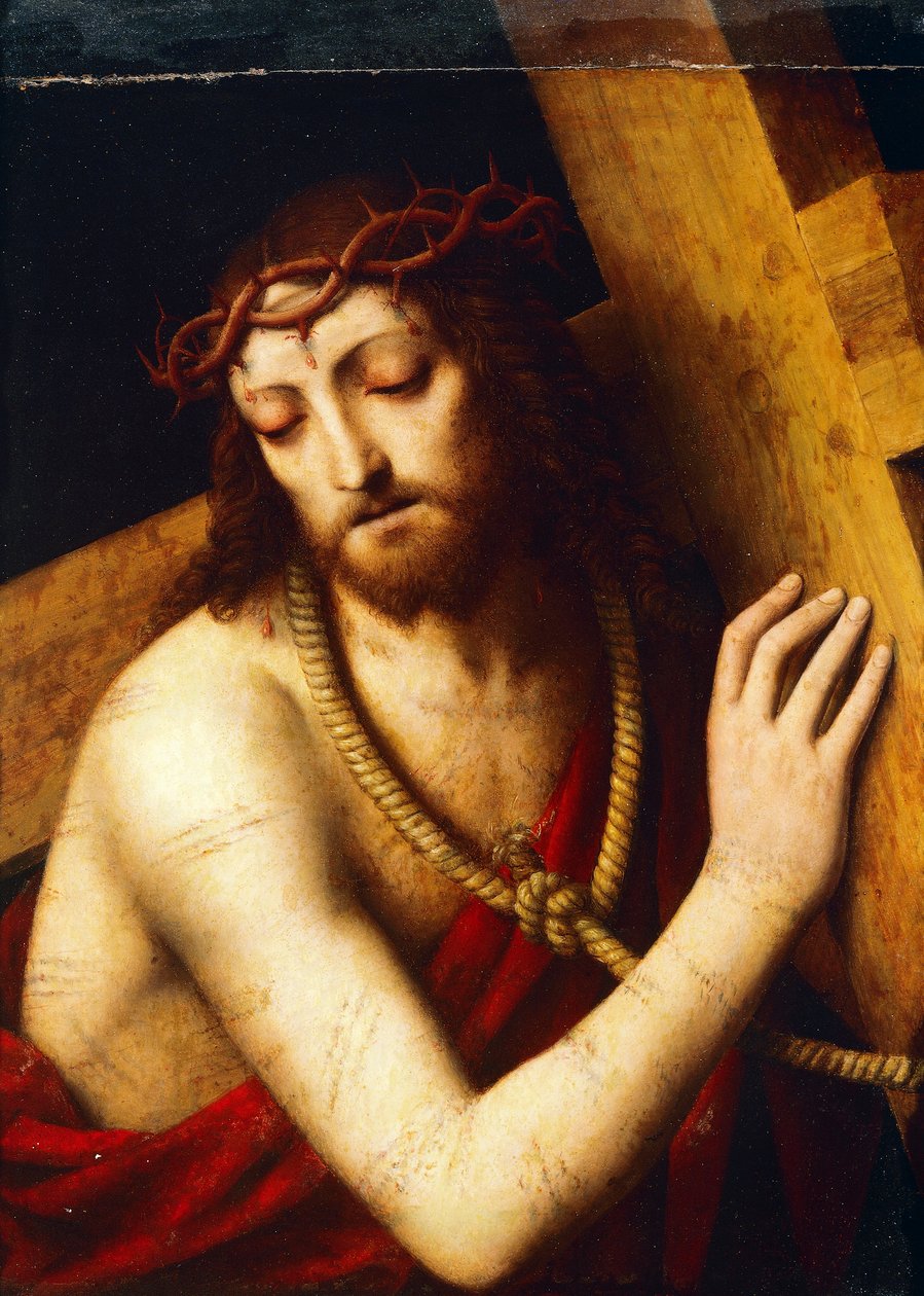 A keresztet hordozó Krisztus, Bernardino Luini (körülbelül 1481-1532 körül) alkotó: Bernardino Luini