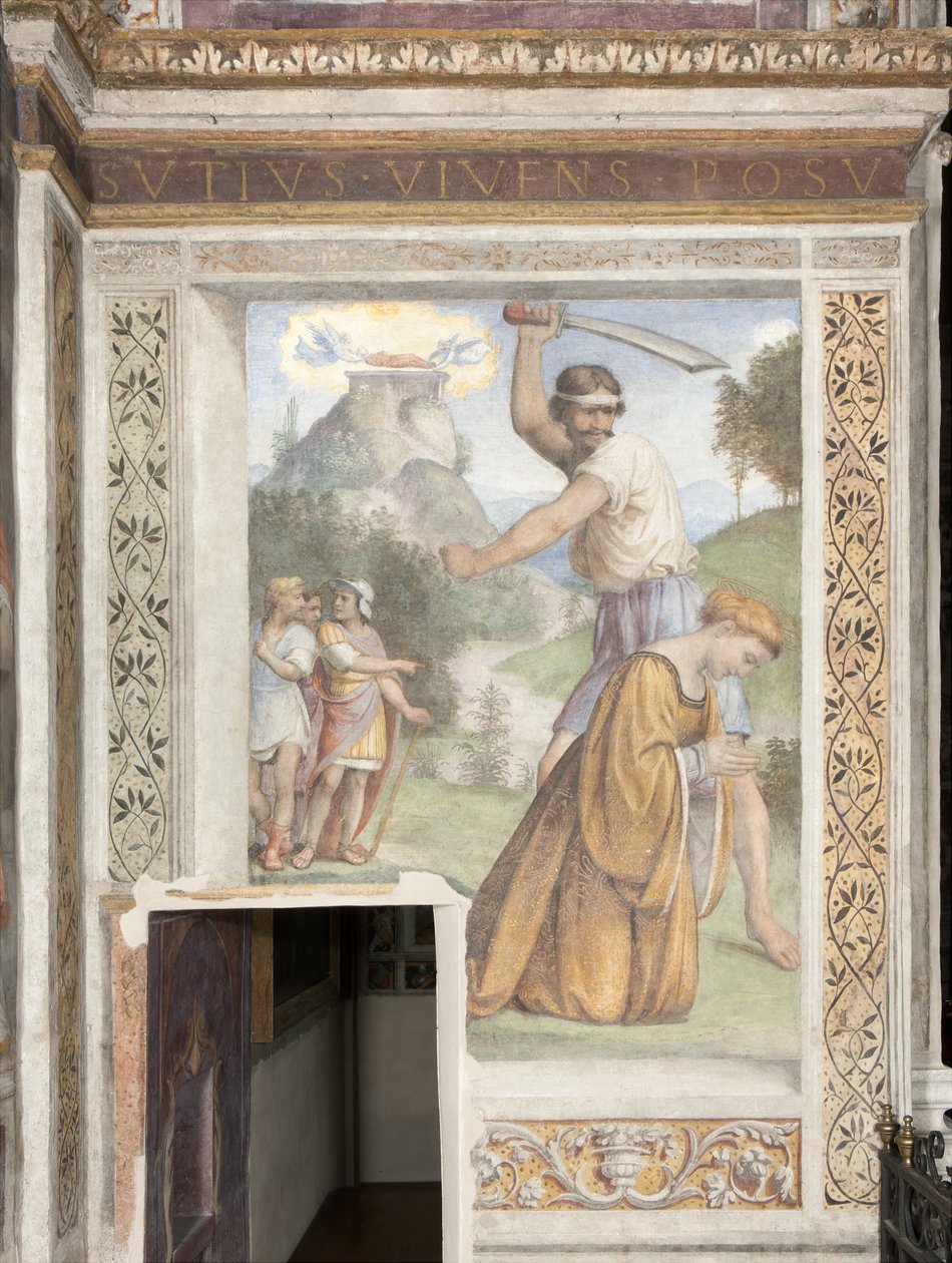 Alexandriai Szent Katalin lefejezése, Besozzi kápolna alkotó: Bernardino Luini