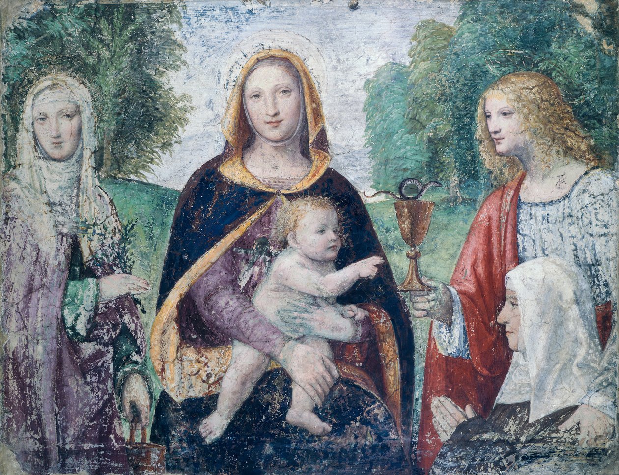 Madonna és gyermeke szentekkel, Bernardino Luini (1485-kb. 1532) alkotó: Bernardino Luini