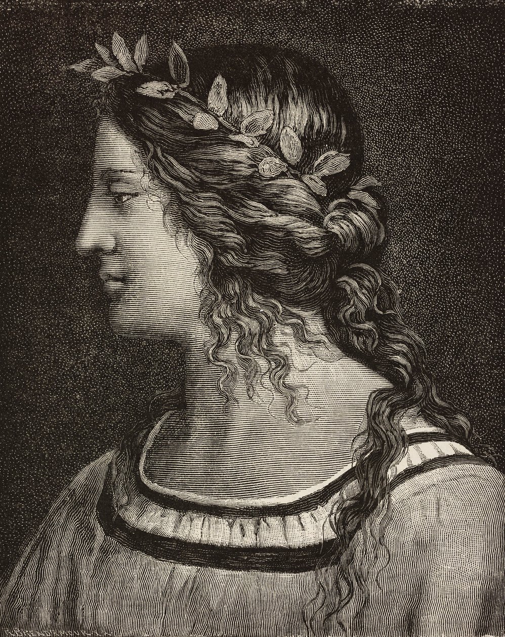 Szűz házassága, metszet Bernardino Luini freskójának részletéből az olaszországi Saronno szentélyben, a L