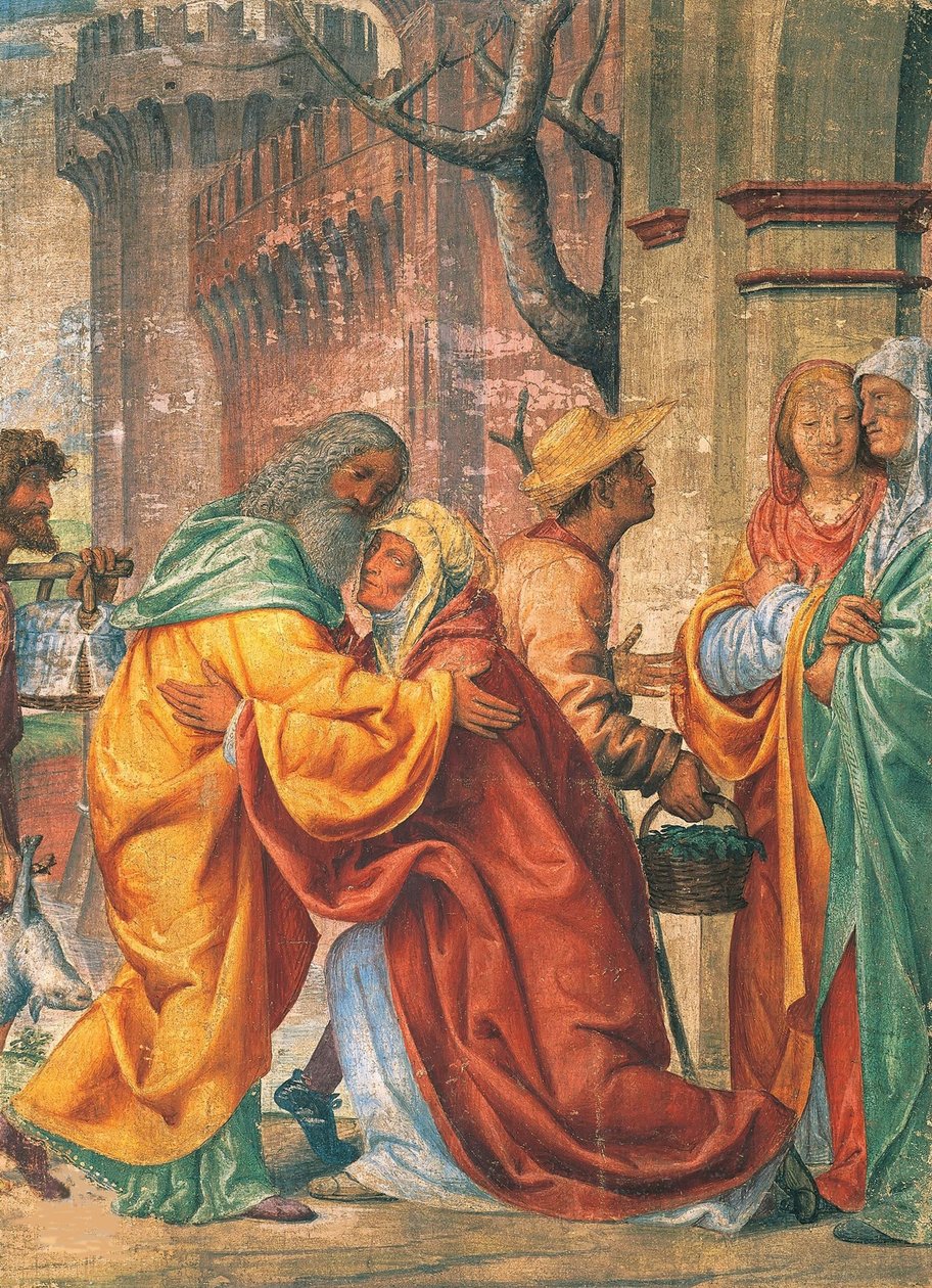 Szent Joachim és Anna találkozása az Aranykapunál, c. 1520. alkotó: Bernardino Luini