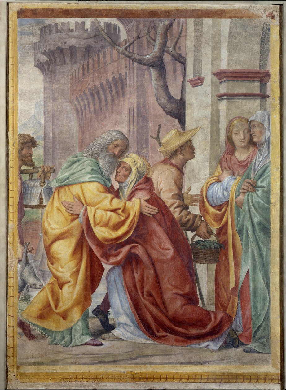 Szent Anna és Szent Joachim találkozása az aranyajtónál alkotó: Bernardino Luini