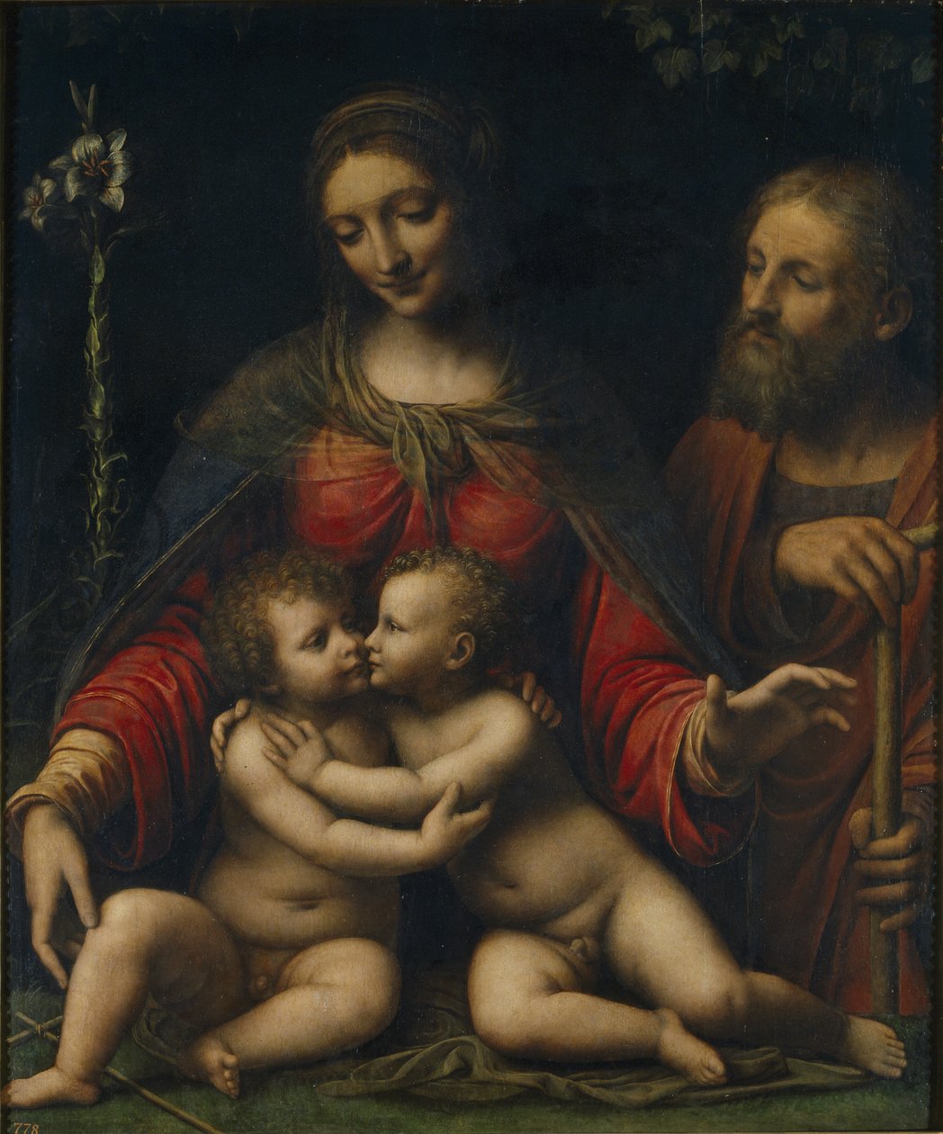 A Szent Család Keresztelő Jánossal alkotó: Bernardino Luini