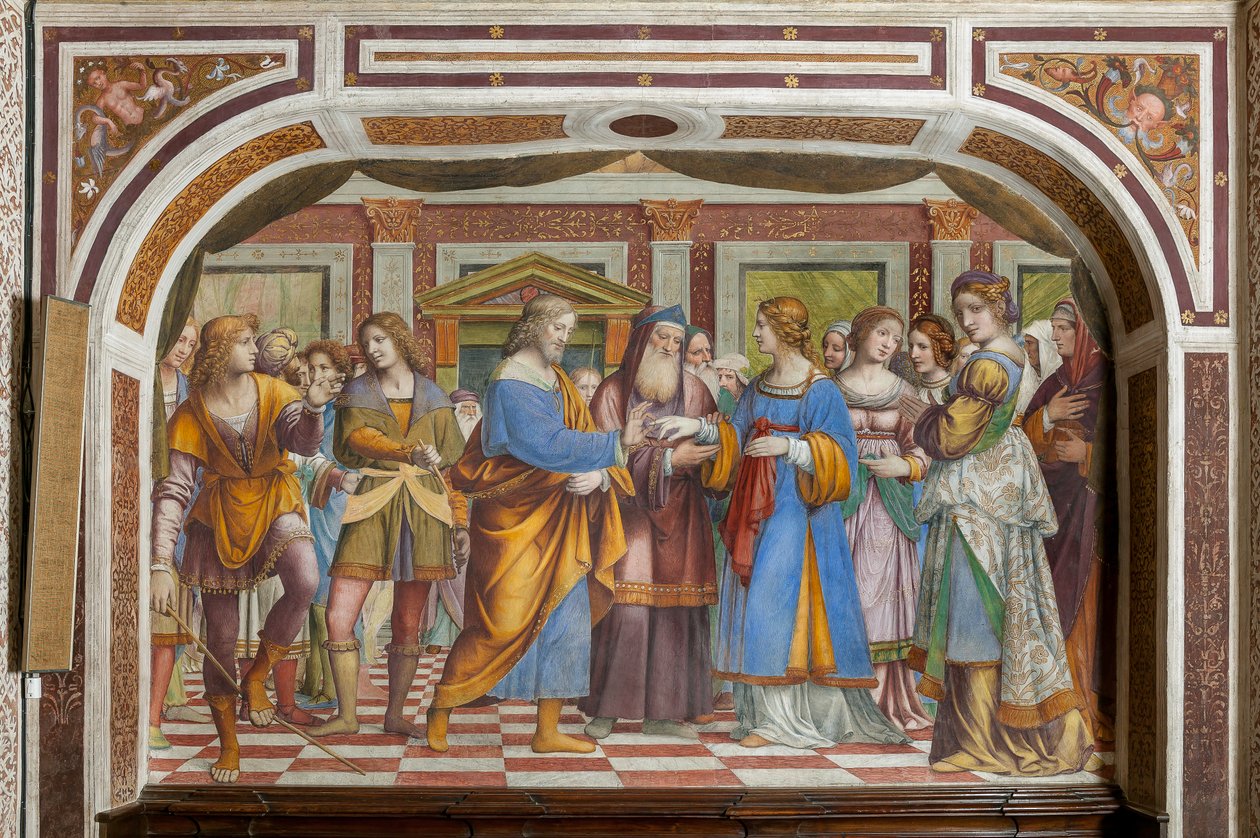Szűz Mária házassága (freskó) alkotó: Bernardino Luini