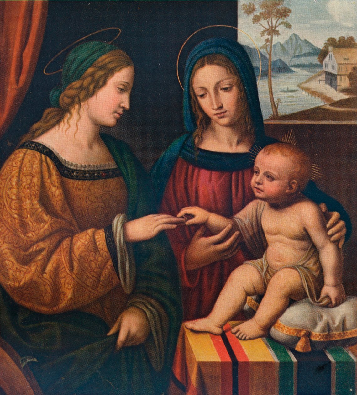 Szent Katalin misztikus házassága, 1520, 1911 alkotó: Bernardino Luini