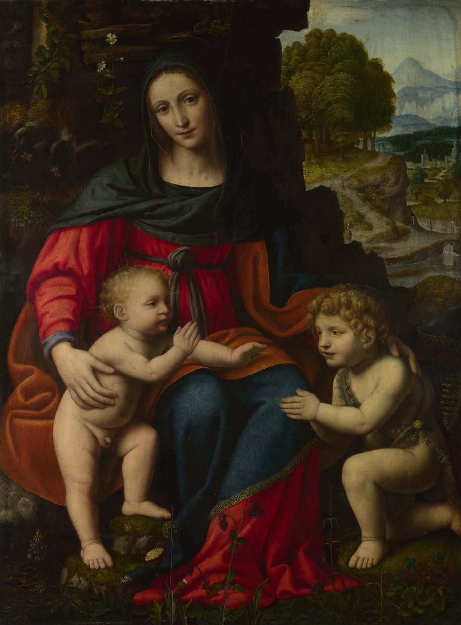 Szűz és gyermek Szent Jánossal, 1510-es évek. alkotó: Bernardino Luini