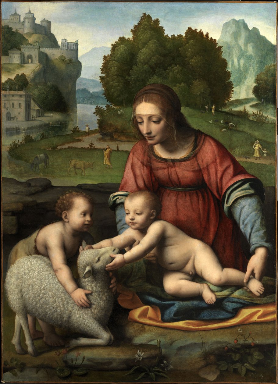 A Szűz és a Gyermek Szent János csecsemővel alkotó: Bernardino Luini