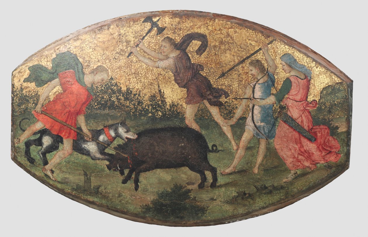 A kalidóniai vadkan vadászata, kb. 1509. alkotó: Bernardino Pinturicchio