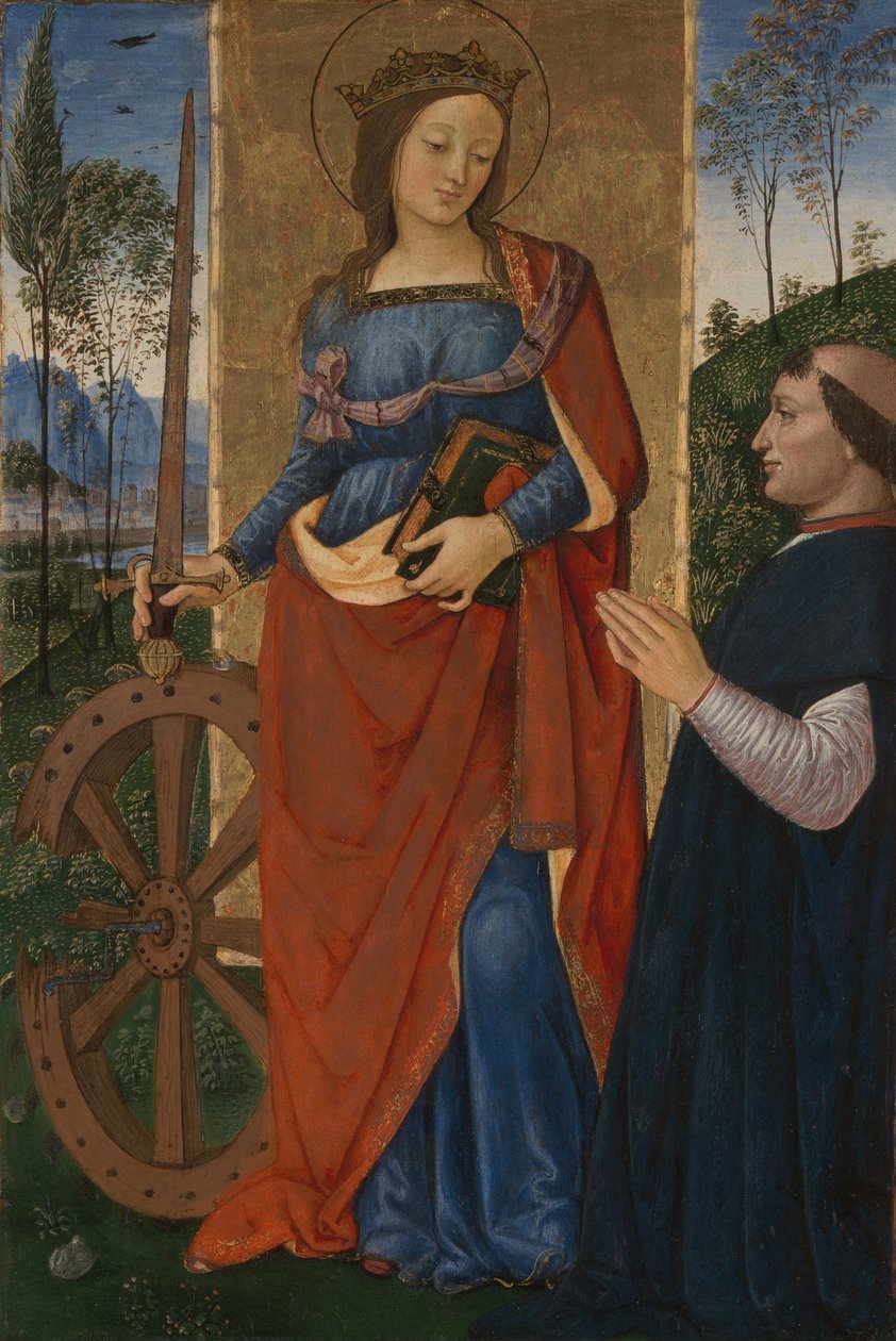 Alexandriai Szent Katalin adományozóval, c. 1480 alkotó: Bernardino Pinturicchio