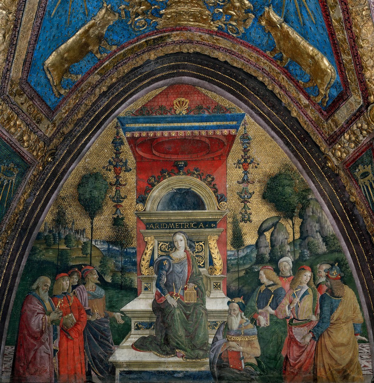 Az aritmetika, 1492-1494. alkotó: Bernardino Pinturicchio