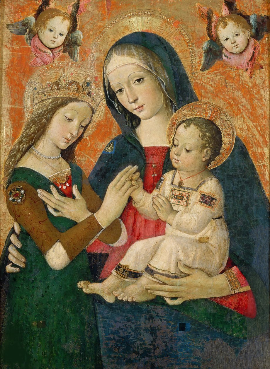 Szent Katalin misztikus házassága. alkotó: Bernardino Pinturicchio
