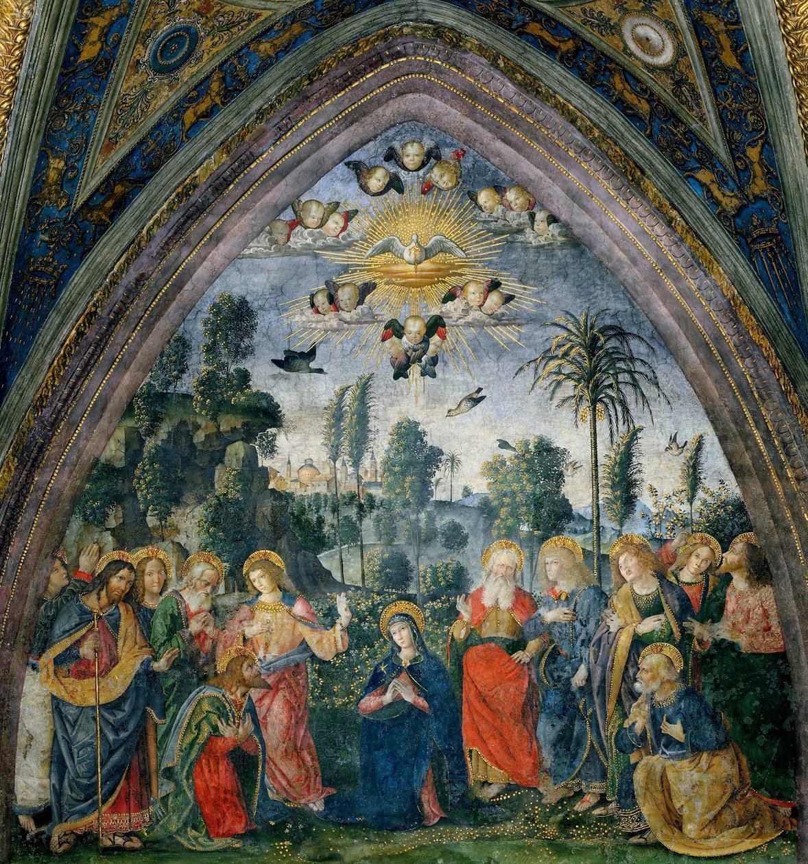 A Szentlélek leszállása Pünkösd, 1492-1495. alkotó: Bernardino Pinturicchio